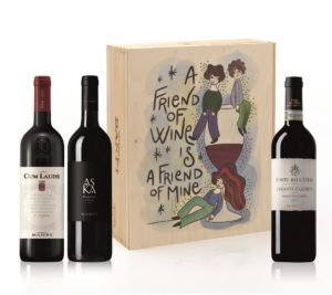 cos cadou vin rosu